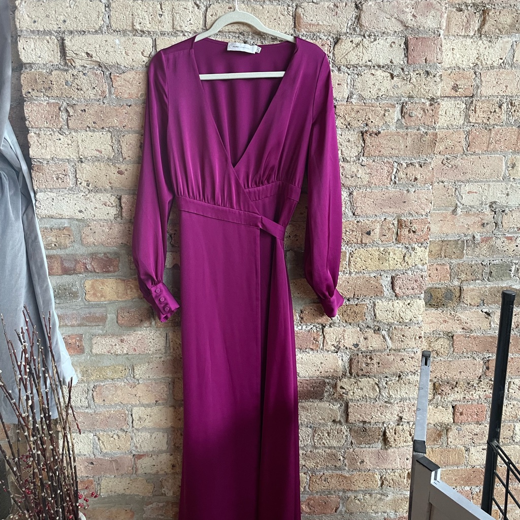 Fame & Partners Magenta Wrap Dress Size 2